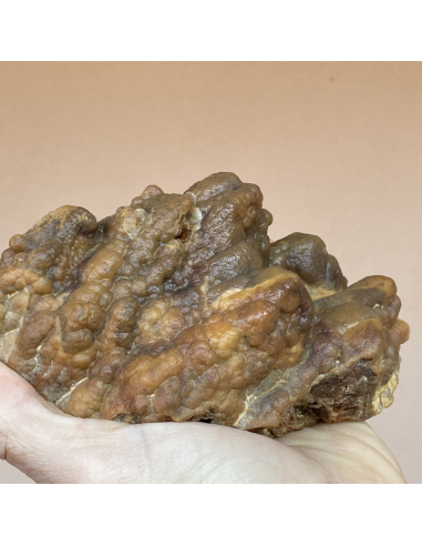 Smithsonite epimorph on calcite, San Giovanni mine, Sardinia, Italy