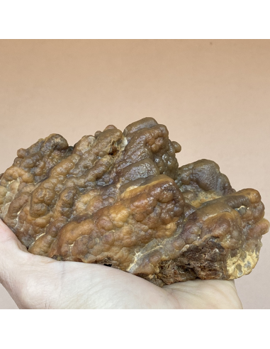 Smithsonite epimorph on calcite, San Giovanni mine, Sardinia, Italy