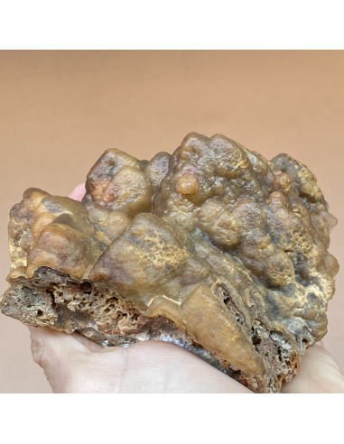 Smithsonite epimorph on calcite, San Giovanni mine, Sardinia, Italy