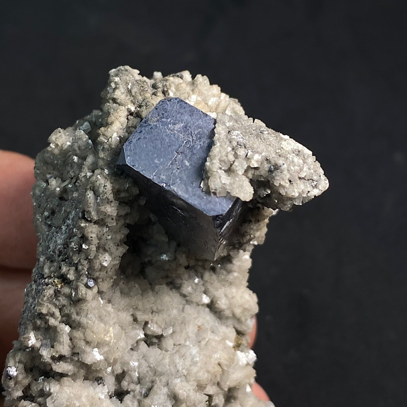 Cubic galena on calcite - Sweetwater mine, Missouri, USA