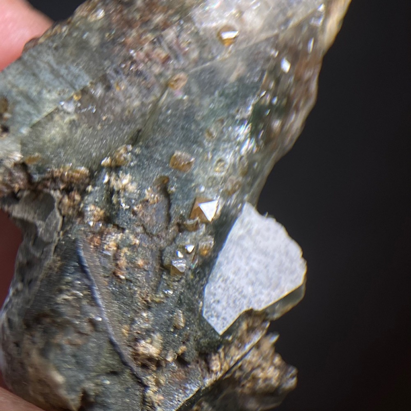 Gem Anatase on hyaline quartz, Alpe Moar , Switzerland