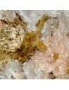 Mn Axinite on quartz with rhononite - M. Pu, Liguria, Italy