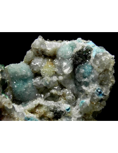 Shattuckite  in quartz  - Tantara mine, Lubumbashi Katanga, R.D.C.